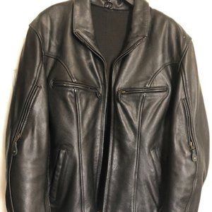 Leather Motorcycle Riding Jacket - XL